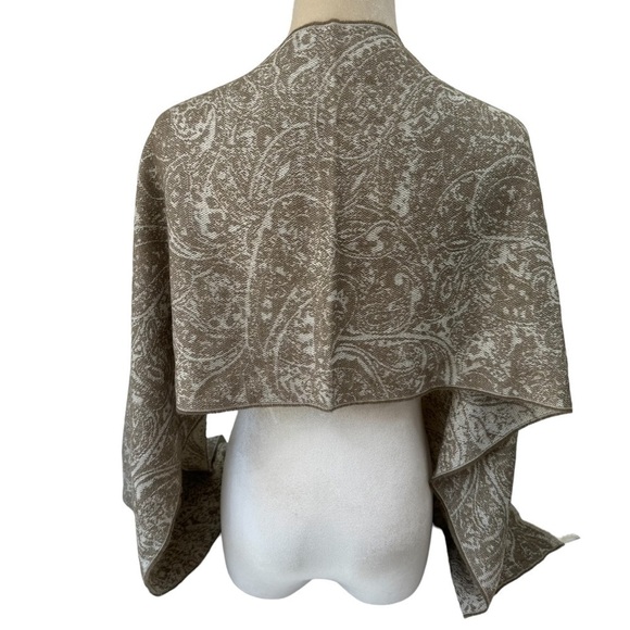 Lands' End Tan Paisley Cashmere Blend Scarf - Picture 10 of 10